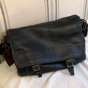 Coach pebble leather over the shoulder briefcase